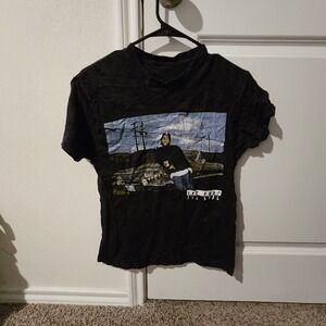 Ice Cube Graphic Print T Shirt Hip Hop Rap Music Black Tee Menswear